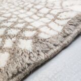 Moroccan berber carpet M'rirt ecru with small brown graphic patterns 2,85x2,03m