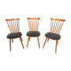 Set of 3 Baumann chairs model "Minuet"