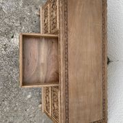 Commode vintage basse Padouk Massif sculpté 1950