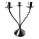 Art deco candlestick in stainless steel 3 flames, Spain, circa 1970