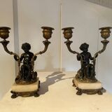 Paire de bougeoir, chandeliers en bronze