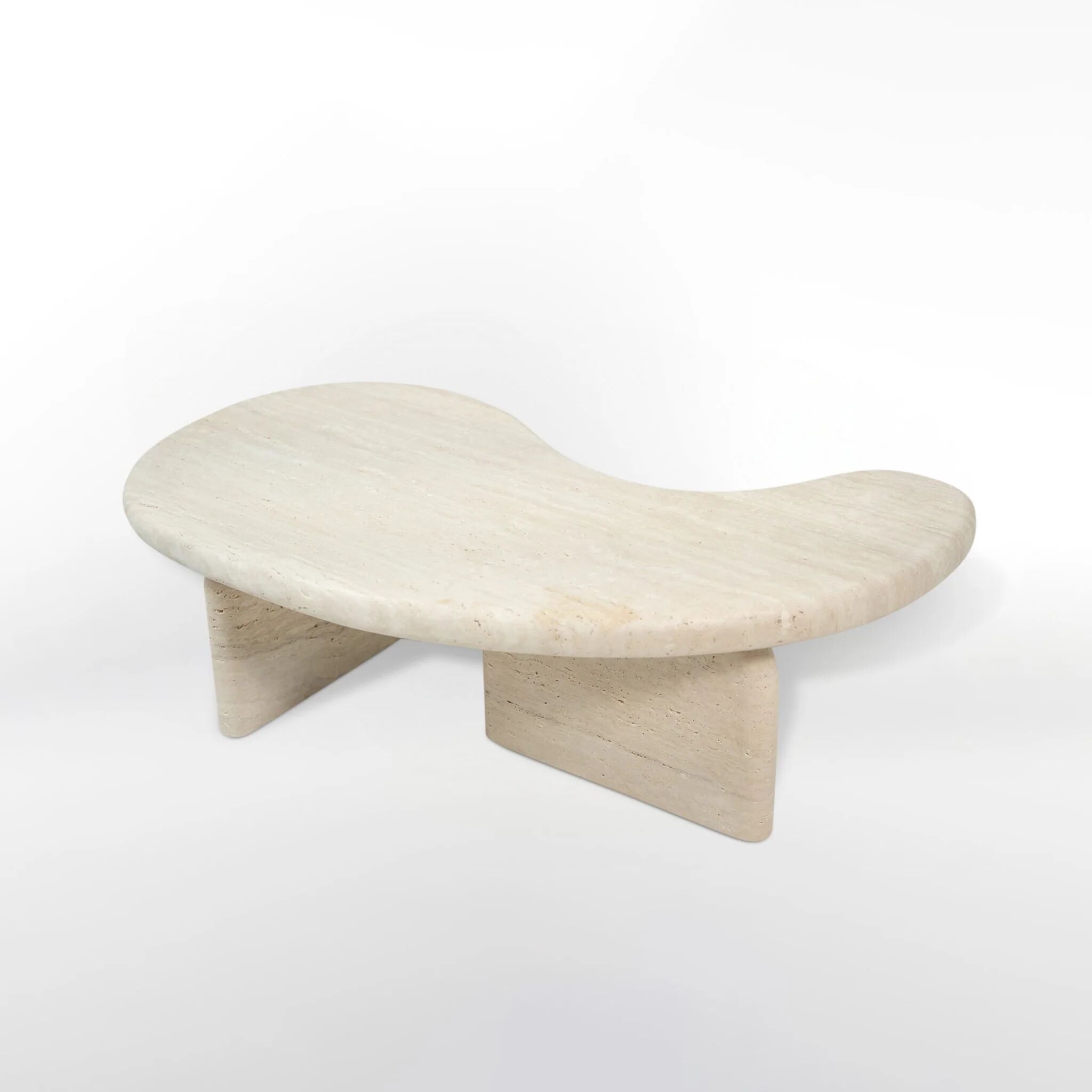 Organic Shape Travertine Coffee Table