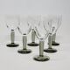 6 verres à vin vintage Bormioli Rocco en cristal gris strié