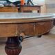 Console table in wood and marble