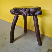 Hand made french tree trunk stool/side table, from the mid 20th century.