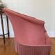 Pink velvet toad armchair