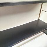 Modular black metal shelf