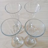Set of 4 crystal champagne flutes