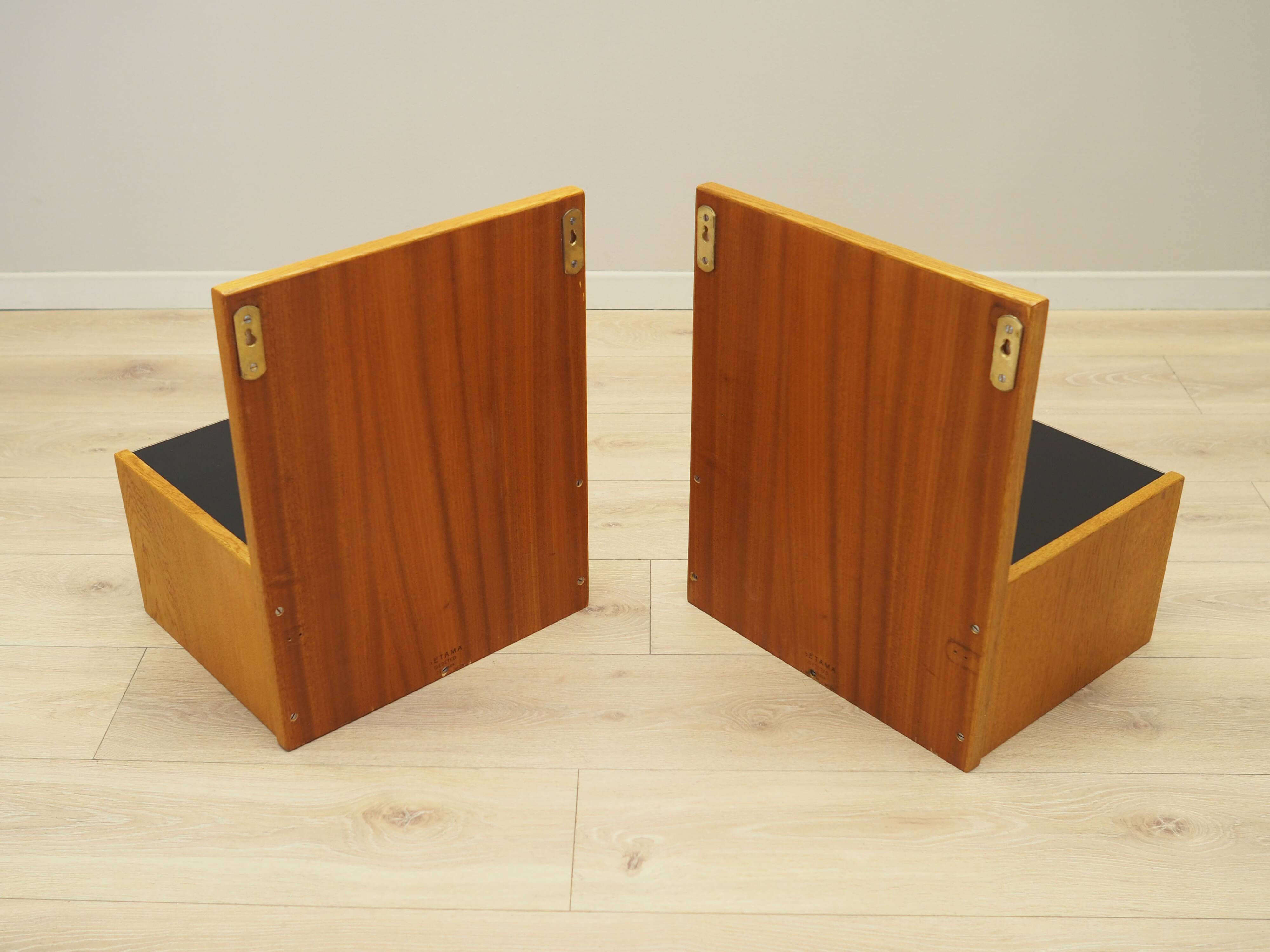 Set of hanging bedside cabinets, Danish design, 1960s, designer: Hans J. We