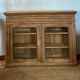 Old glass-fronted Parisian buffet in raw solid wood