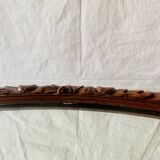 Large Art Deco oval mirror in carved wood - 87 x 53 cm