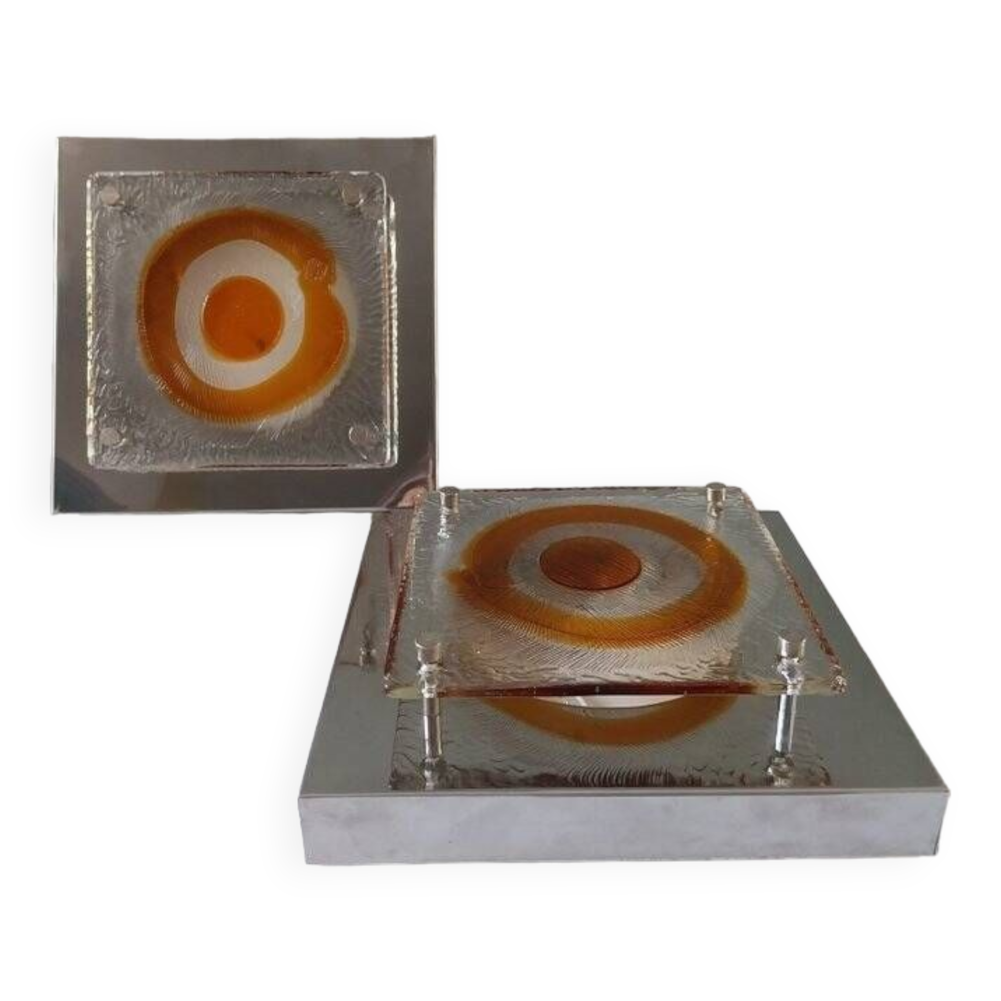 Pair of Italian Mazzega glass wall lights