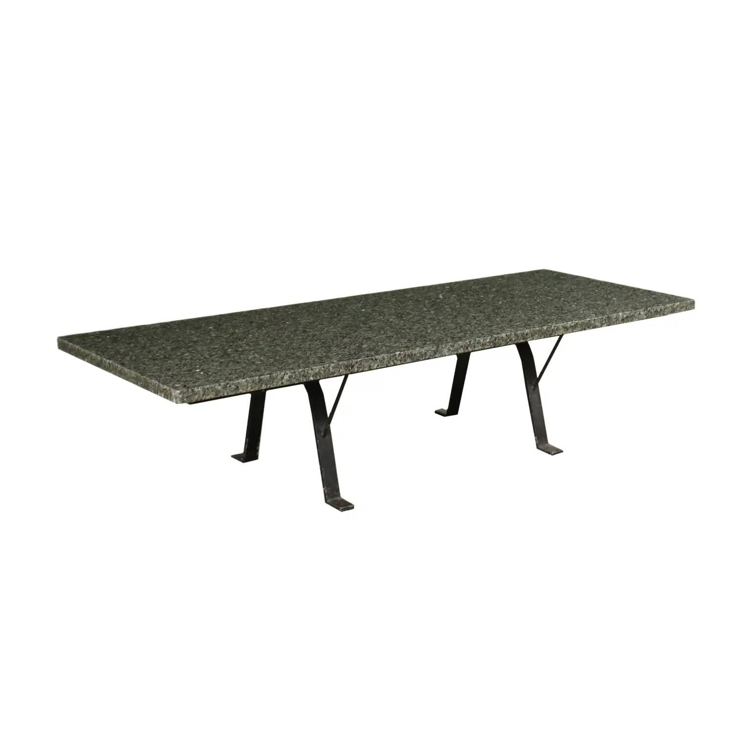 Marble and metal coffee table, Italy, 1970s-1980s.