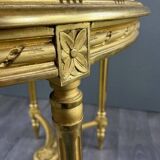 Table Guéridon En Bois Doré, Style Louis XVI, XIXe Siècle