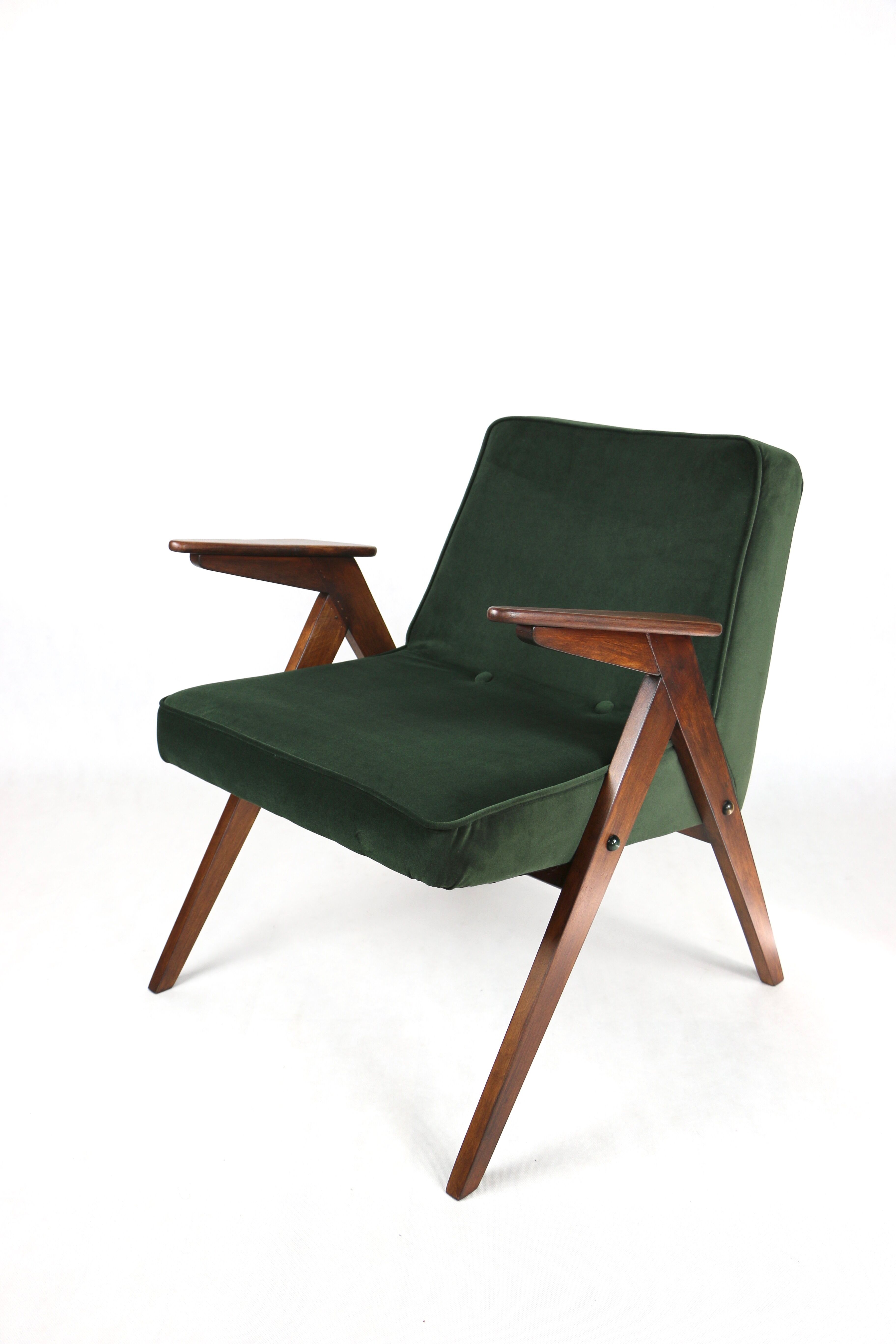 Green Olive Bunny Armchair by Józef Chierowski, 1970s
