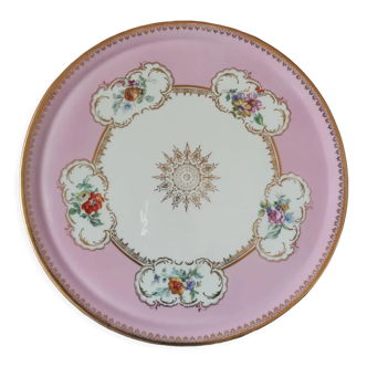 Pink and golden dish Limoges