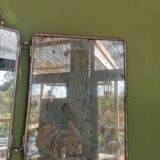Antique triptych barber mirror