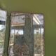 Antique triptych barber mirror