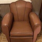 Fauteuil club sicilien en cuir, années 1960
