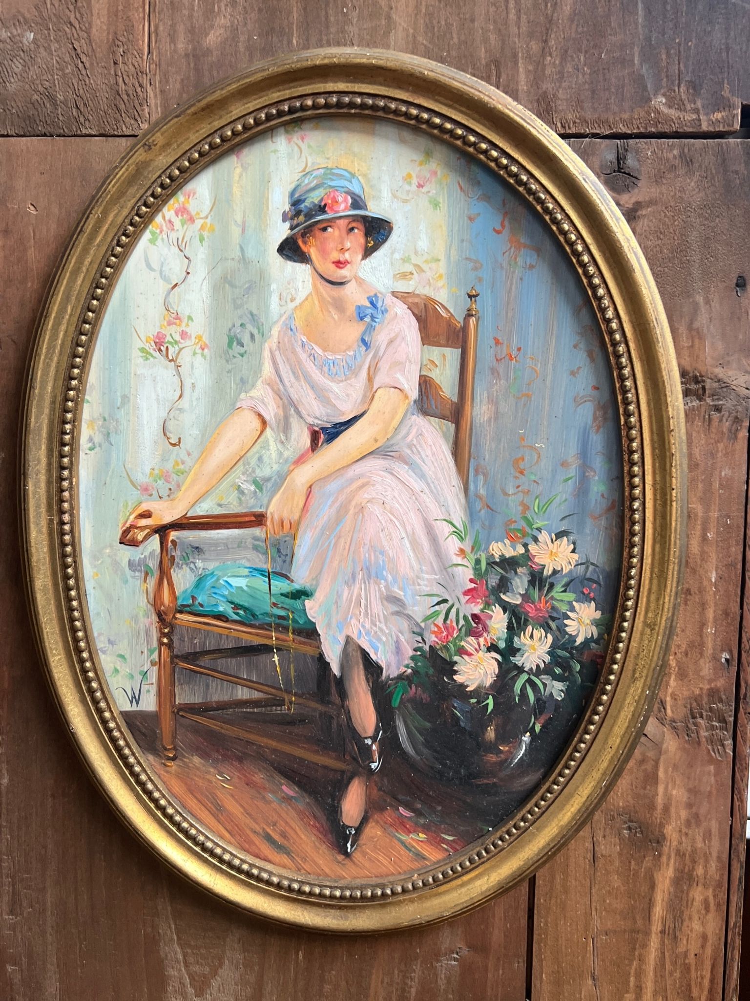 Portrait de dame de style Art Déco
