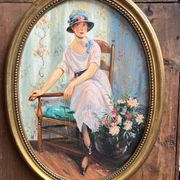 Portrait de dame de style Art Déco