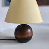 Solid wood ball table lamp