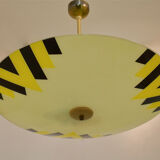 Vintage colour-patterned glass pendant light
