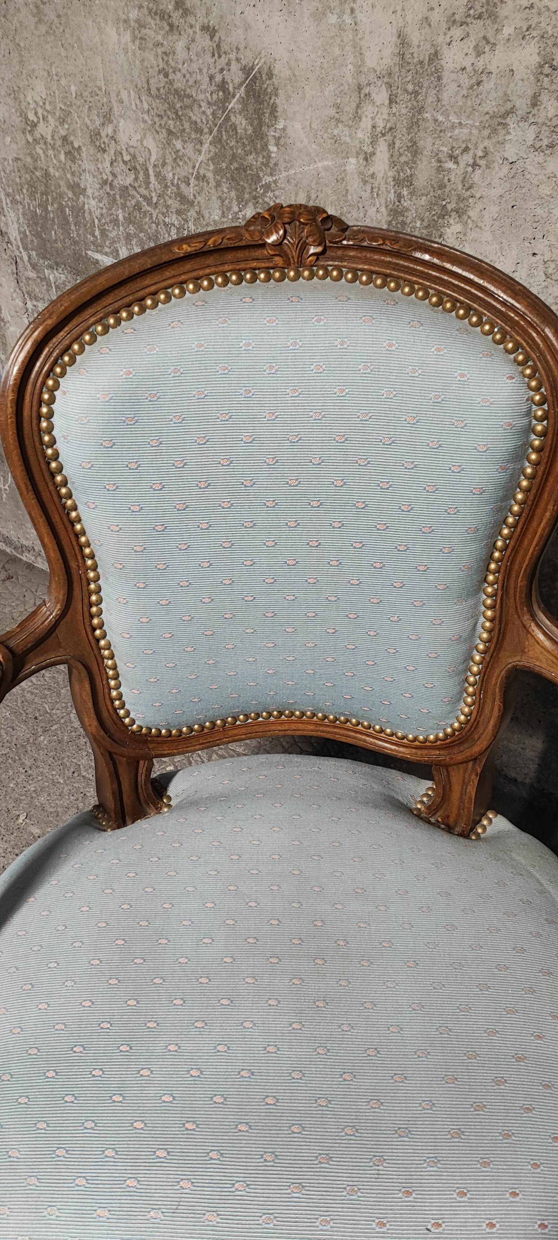 Reupholstered Louis XV convertible armchairs
