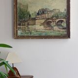 Landscape of Paris, Oil on canvas signed Brequigny, mid-20th century