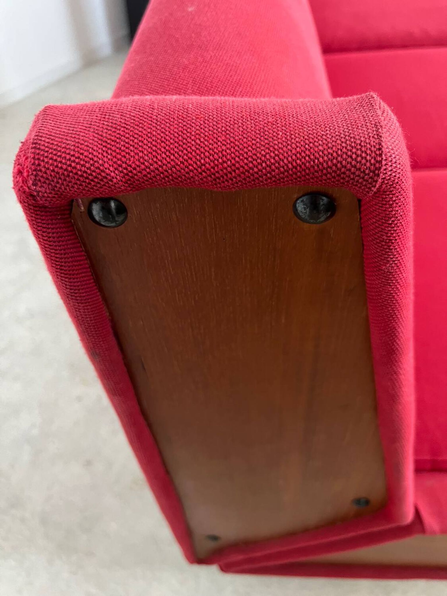 Antique Italian design fabric sofa from the 60s, vintage convertible