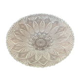 Large chiseled glass dish