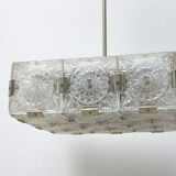 Vintage Glass and Chromed Steel Pendant Lamp by Kamenický Šenov, 1970s