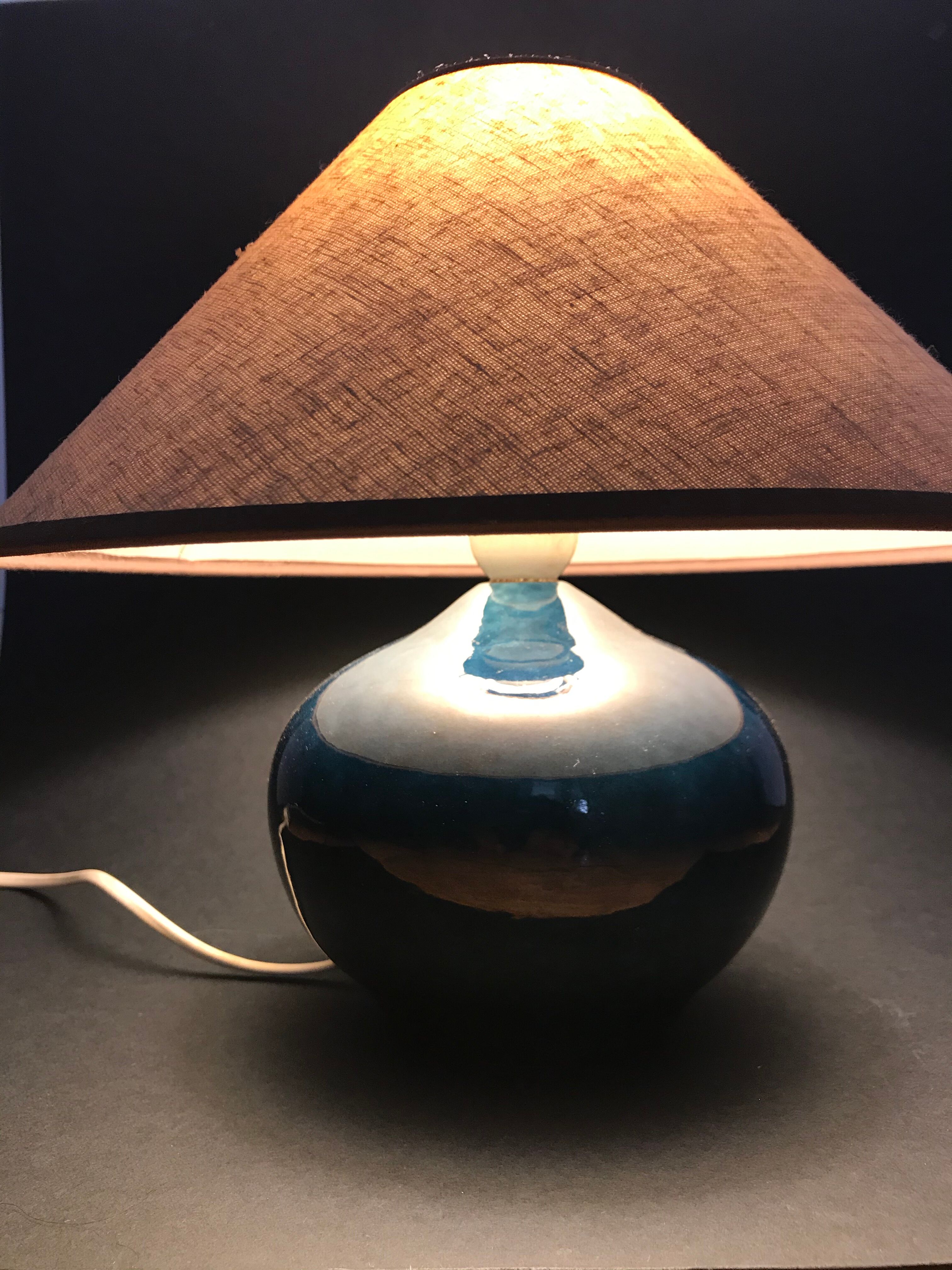 Max Idlas blue ceramic lamp, circa 1970