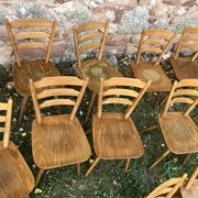 Series of 6 Scandinavian chairs or vintage wooden bistro