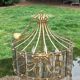 70s designer chandelier with smoked glass plates and gold metal frame