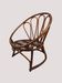 Fauteuil corbeille vintage en rotin à dossier soleil – Style Riviera, année