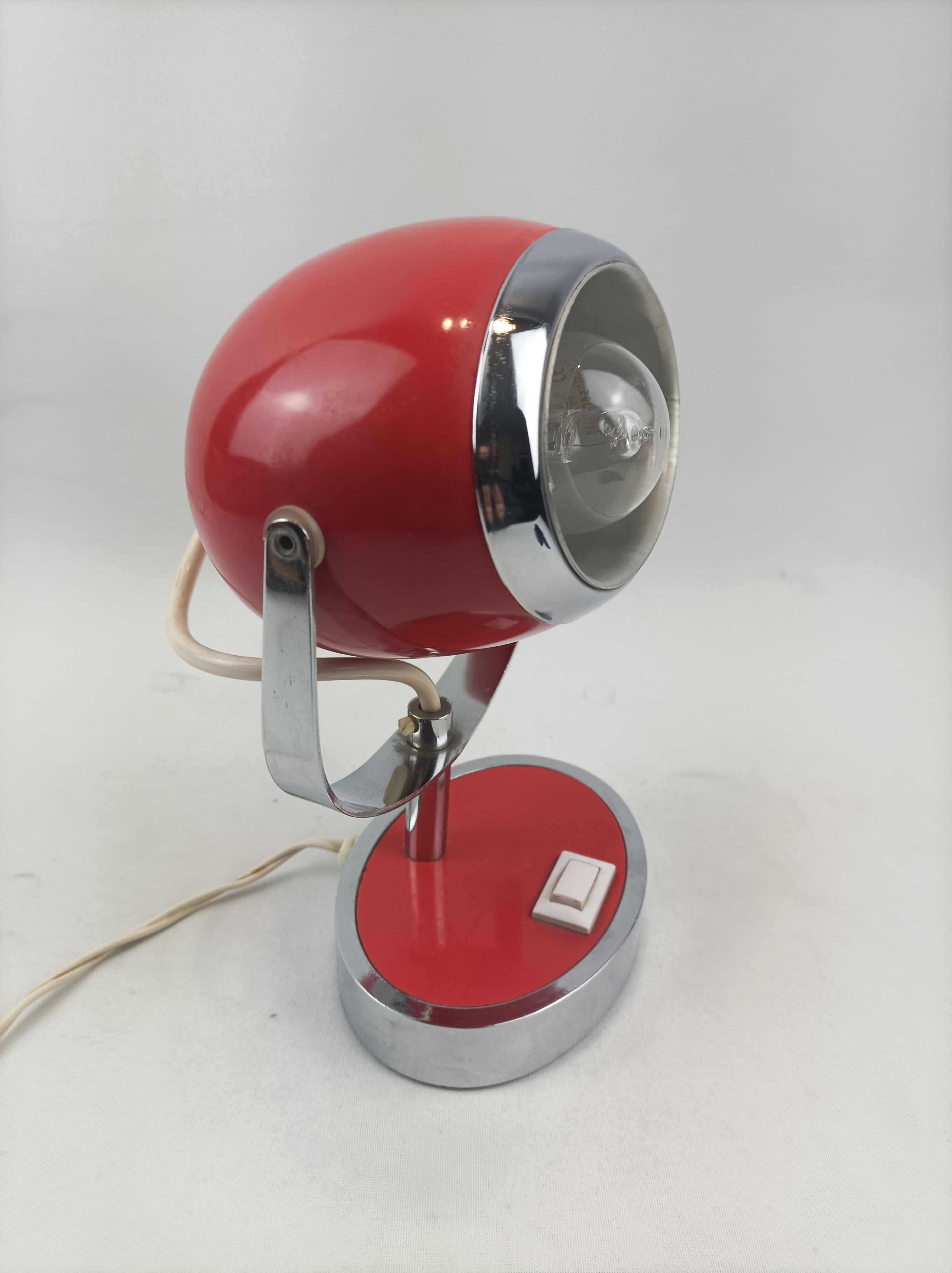 Eye ball lamp orange oval vintage year 70's