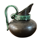 Pitcher in earthenware, metallic black