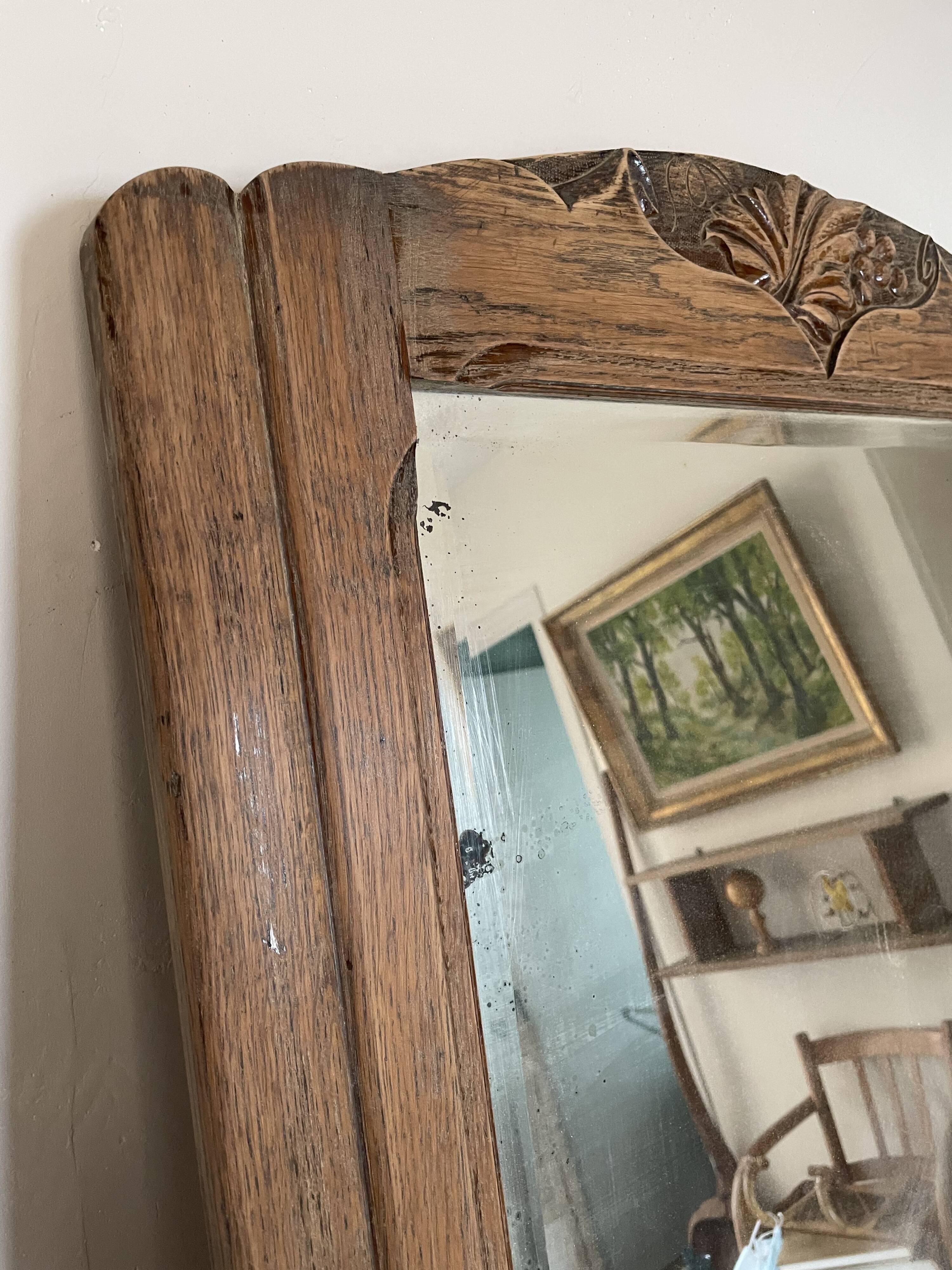 Miroir bois biseau