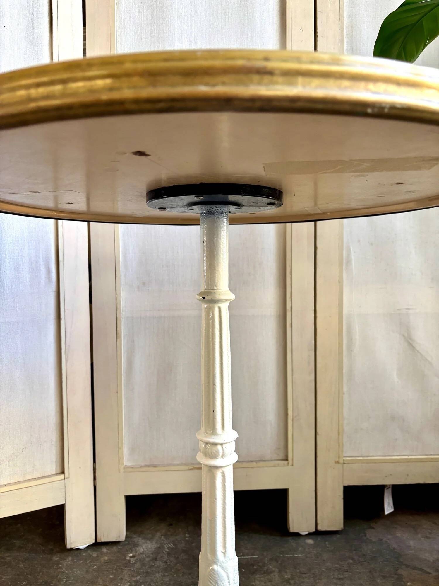 Cast iron and beige melamine bistro table ⌀ 60 cm