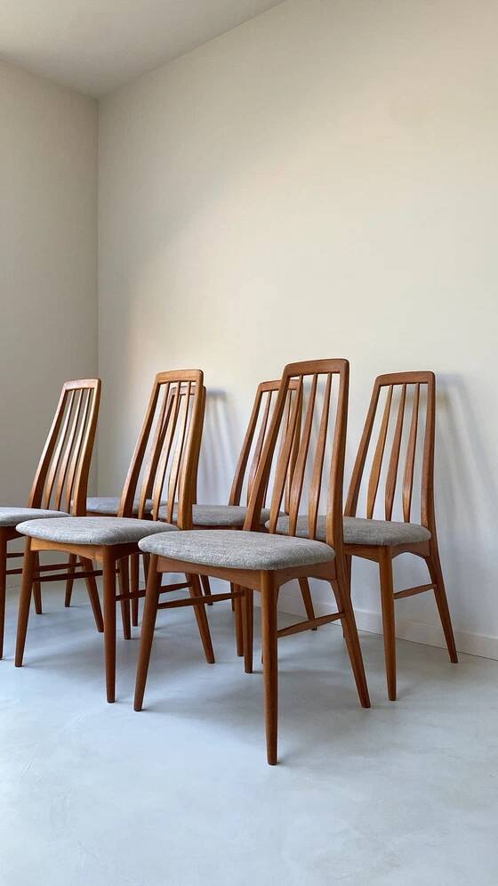 Six Vintage Wooden Dining Chairs Danish From Koefoed Hornslet