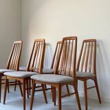 Six Vintage Wooden Dining Chairs Danish From Koefoed Hornslet