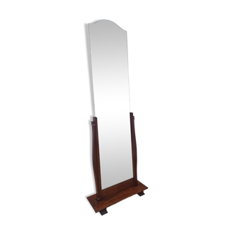 Antique mahogany and bronze empire period psyche mirror 58x170cm