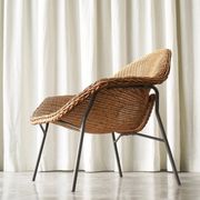 Sculptural lounge chair in rattan and metal, 1960s