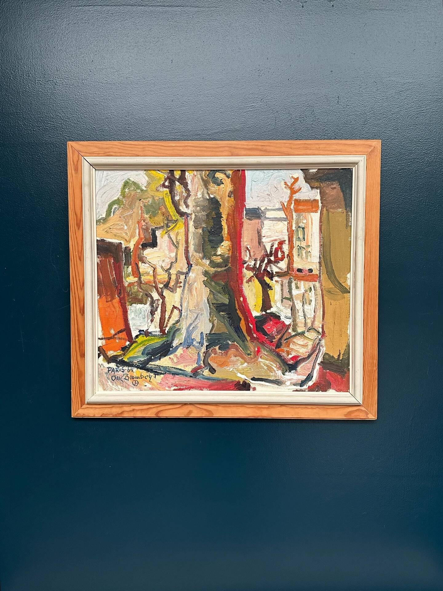 Original Swedish Oil On Panel – Paris (1964) – Olle Blomberg