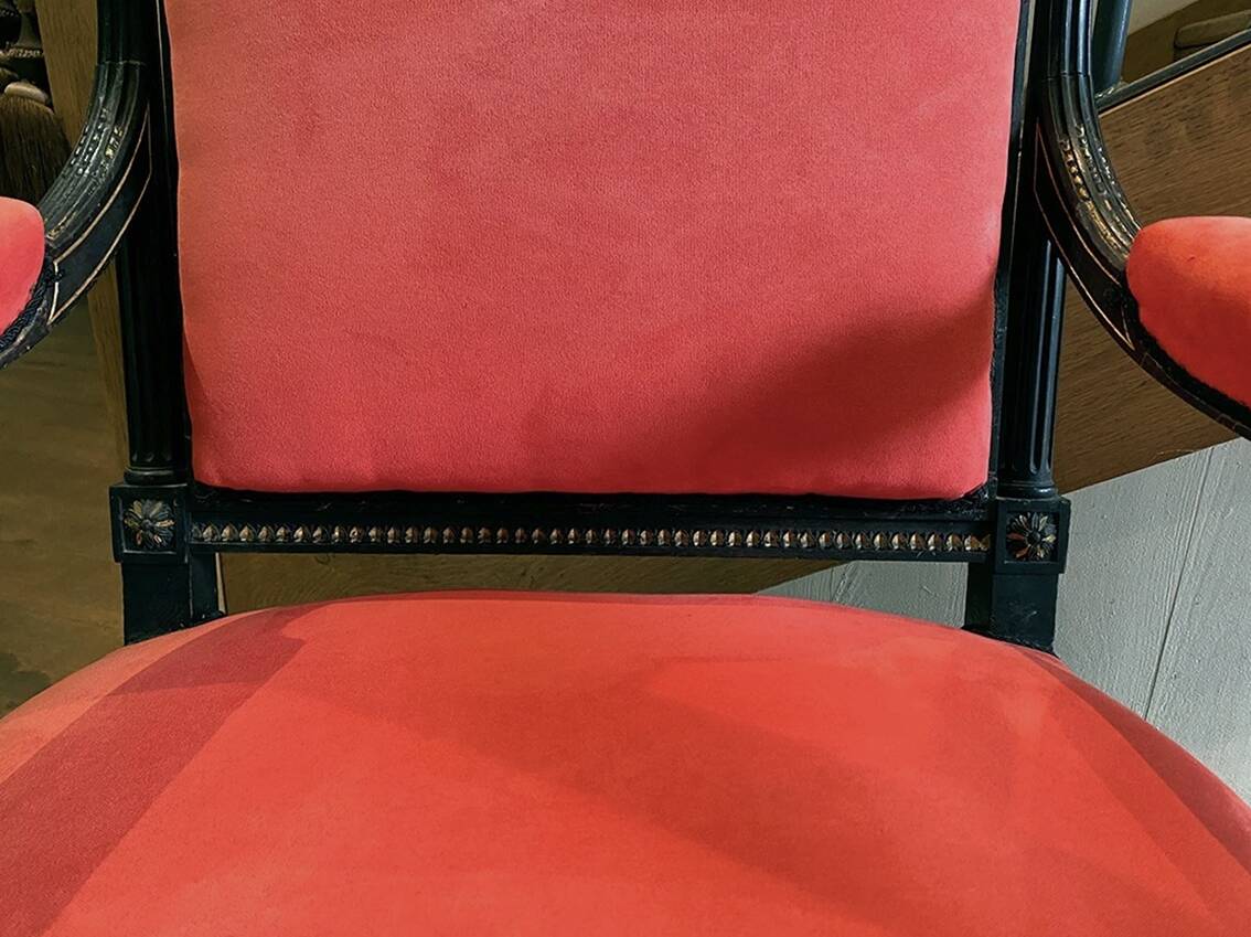 Pair of Queen's armchairs in Louis XVI style, Napoleonic III period.