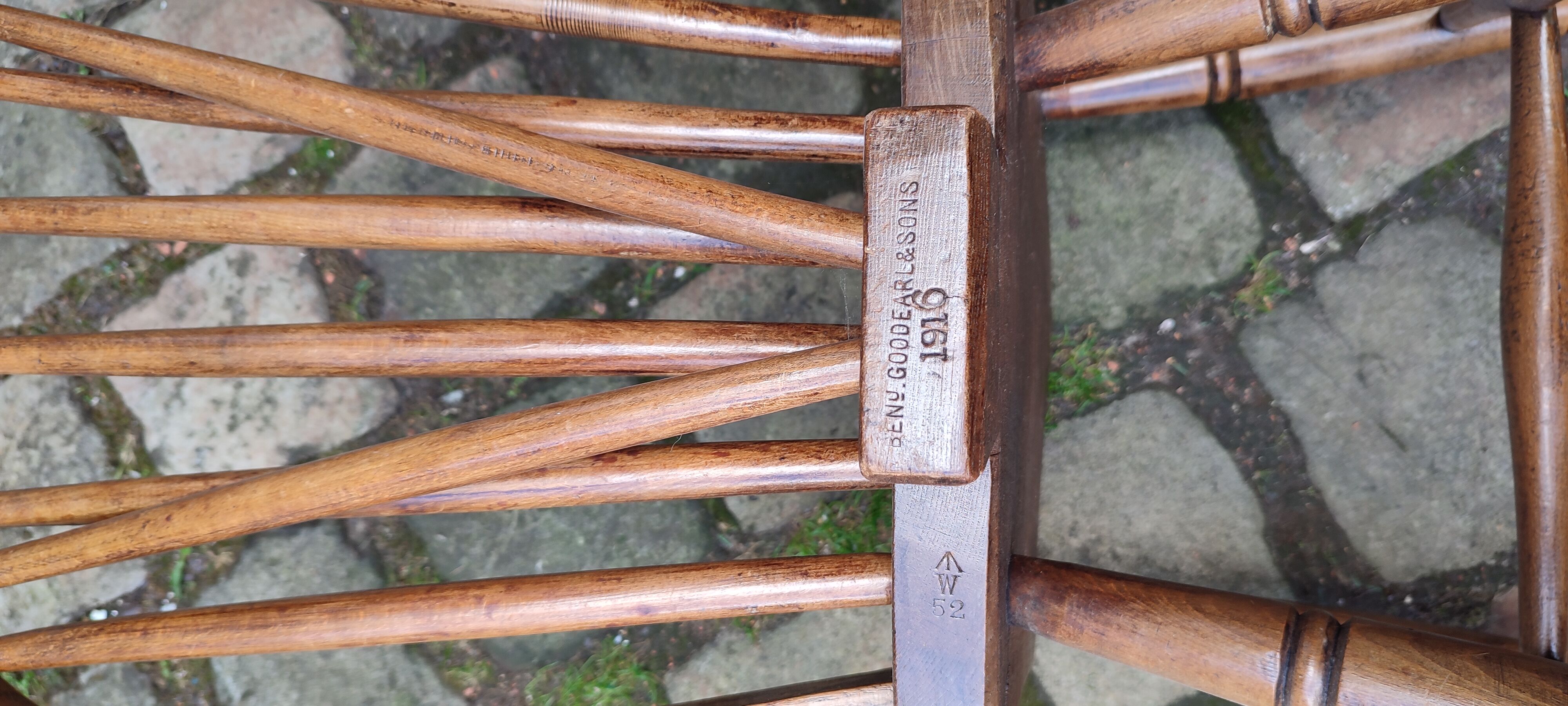 Set of 3 Windsor oak model chairs