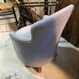 Fauteuil crapaud - bleu gris