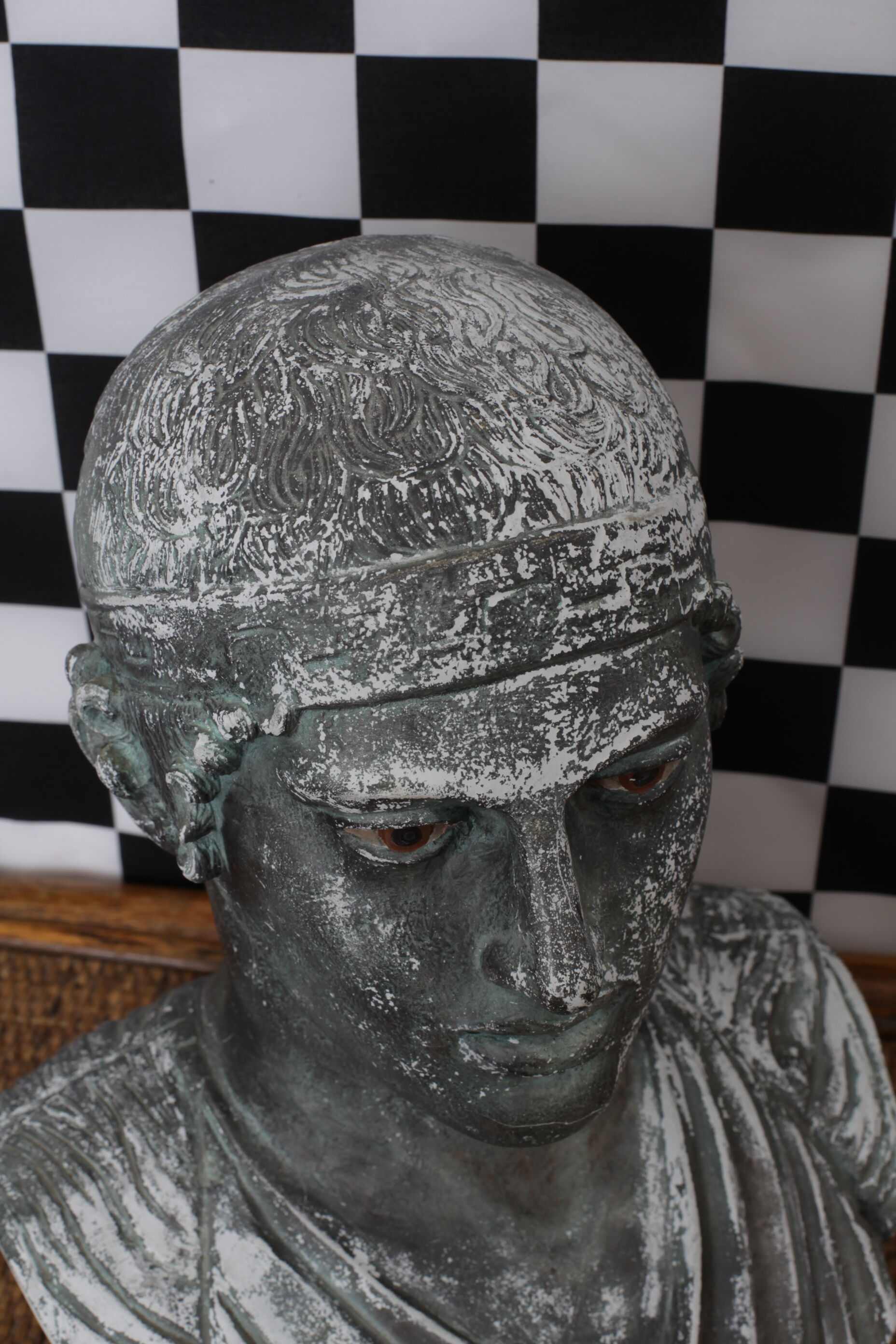 Sculpture head Roman bust in plaster