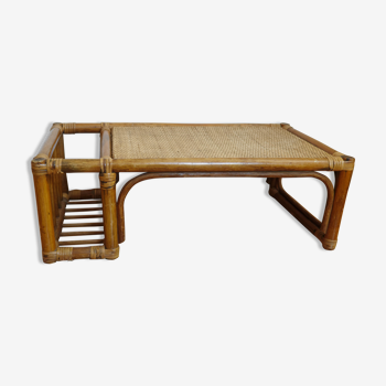 Table basse osier et rotin